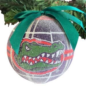 University Of Florida Gators Plaid Logo LED Shatter Proof Christmas Ornament